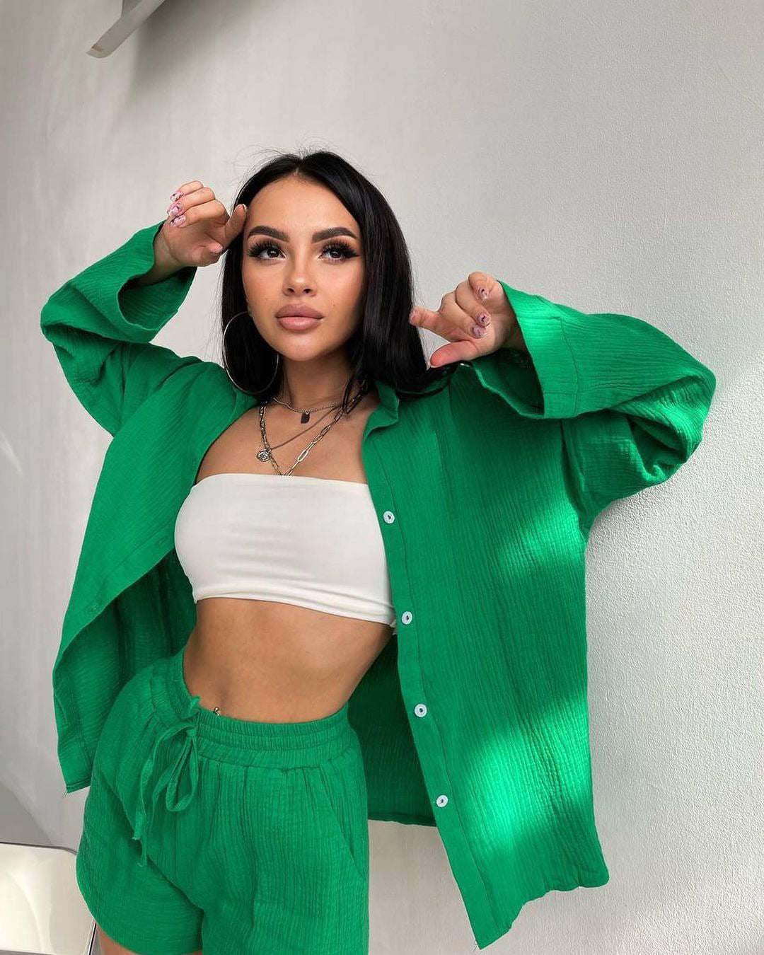 Ensemble Chemise à Manches Longues & Short