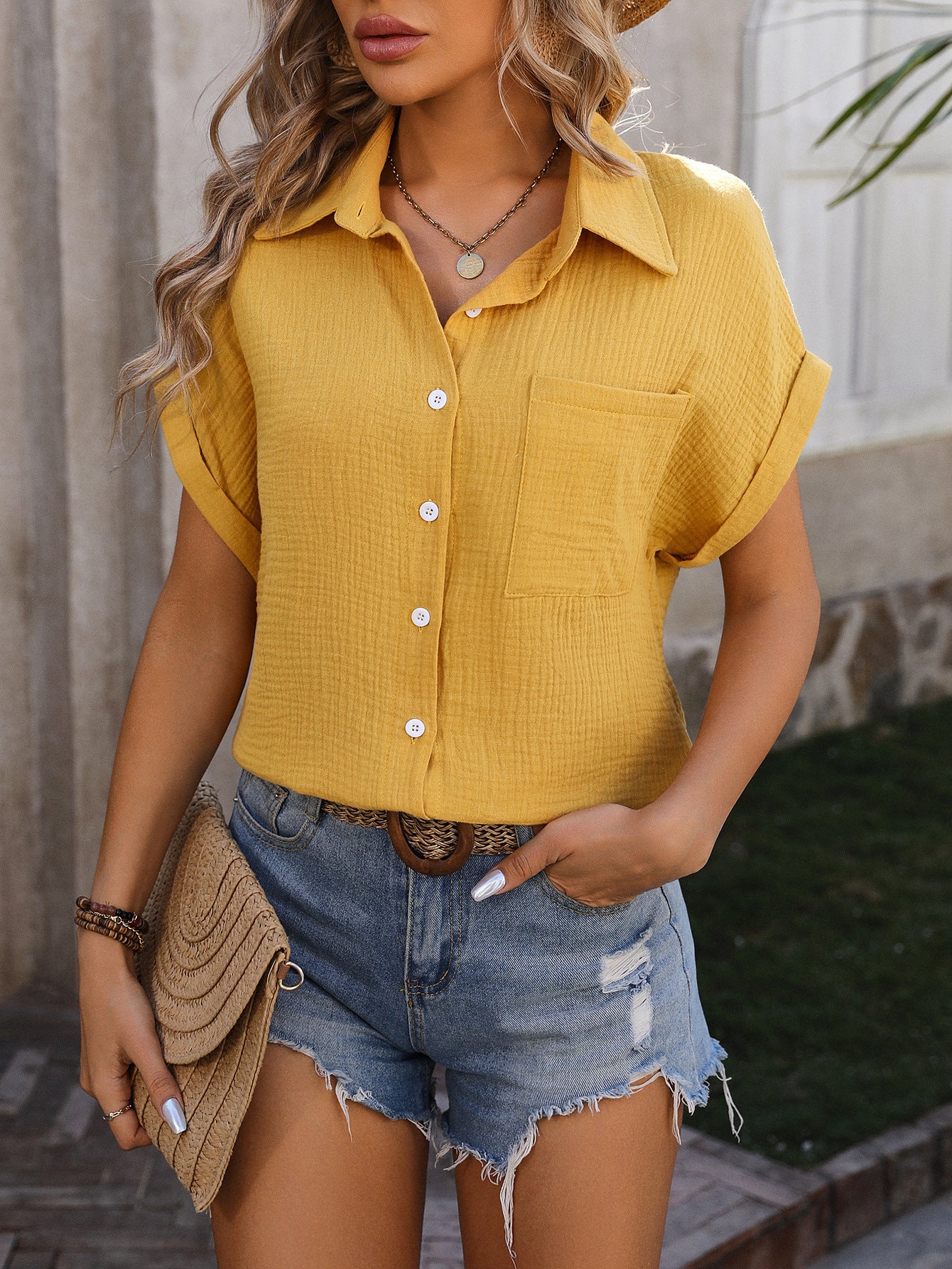 Chemise Décontractée Femme en Chambray